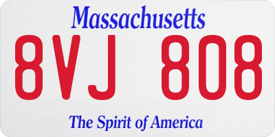 MA license plate 8VJ808