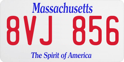 MA license plate 8VJ856