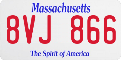 MA license plate 8VJ866