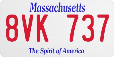 MA license plate 8VK737