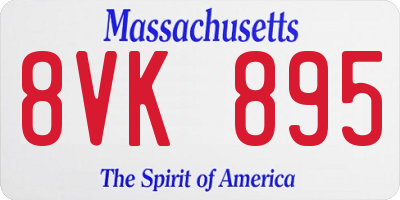MA license plate 8VK895