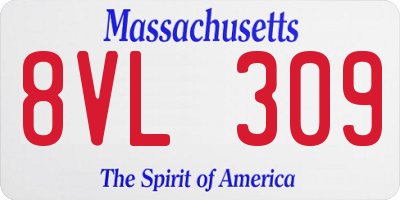 MA license plate 8VL309