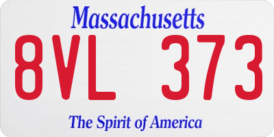 MA license plate 8VL373