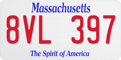 MA license plate 8VL397