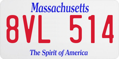 MA license plate 8VL514