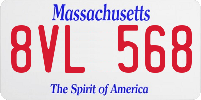 MA license plate 8VL568