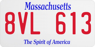 MA license plate 8VL613