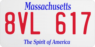 MA license plate 8VL617