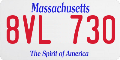 MA license plate 8VL730