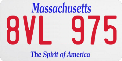 MA license plate 8VL975
