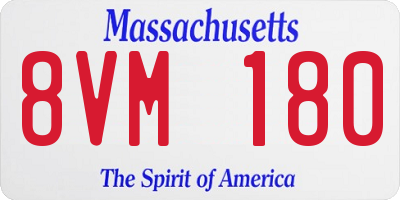 MA license plate 8VM180