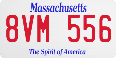 MA license plate 8VM556