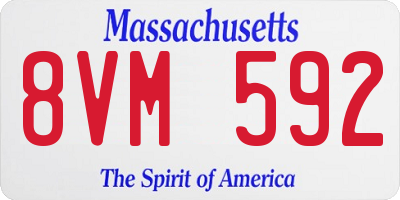 MA license plate 8VM592