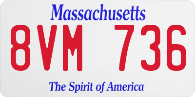 MA license plate 8VM736