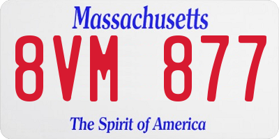 MA license plate 8VM877