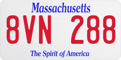 MA license plate 8VN288
