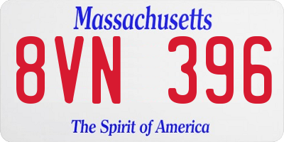 MA license plate 8VN396