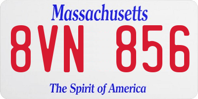 MA license plate 8VN856