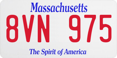 MA license plate 8VN975