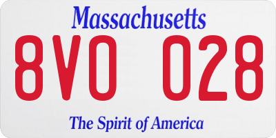 MA license plate 8VO028