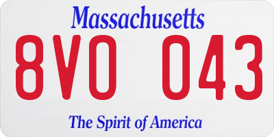 MA license plate 8VO043