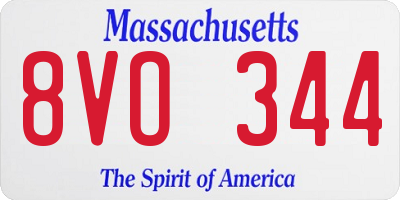 MA license plate 8VO344