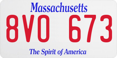 MA license plate 8VO673