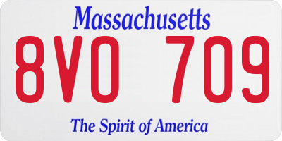 MA license plate 8VO709