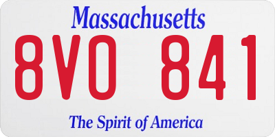 MA license plate 8VO841