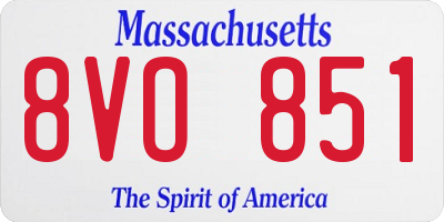 MA license plate 8VO851