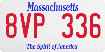 MA license plate 8VP336