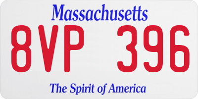 MA license plate 8VP396