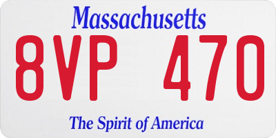 MA license plate 8VP470