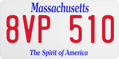 MA license plate 8VP510