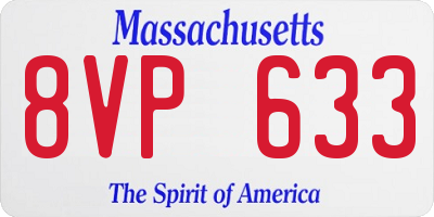 MA license plate 8VP633