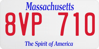 MA license plate 8VP710