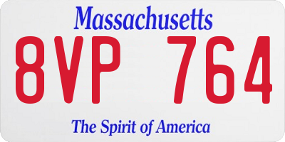 MA license plate 8VP764