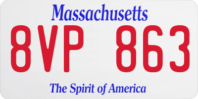 MA license plate 8VP863