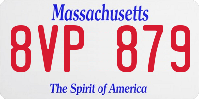 MA license plate 8VP879