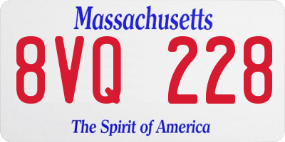 MA license plate 8VQ228