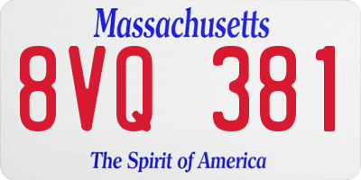 MA license plate 8VQ381