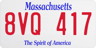 MA license plate 8VQ417