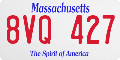 MA license plate 8VQ427