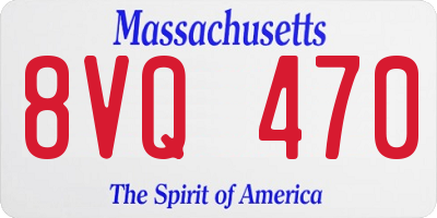 MA license plate 8VQ470