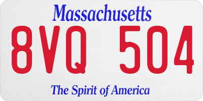 MA license plate 8VQ504