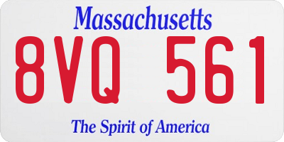 MA license plate 8VQ561
