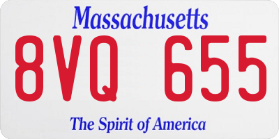 MA license plate 8VQ655