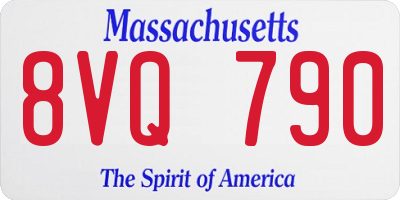 MA license plate 8VQ790