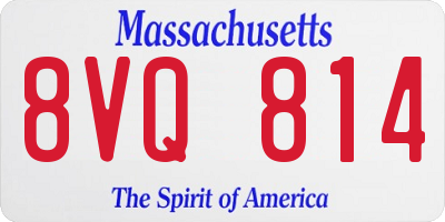 MA license plate 8VQ814
