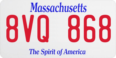 MA license plate 8VQ868